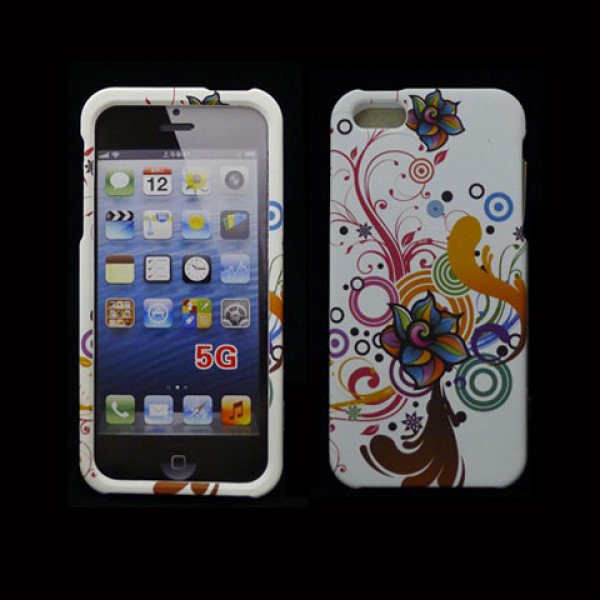 Wholesale Apple iPhone 5 5S Hard Design Case (Rainbow Flower)